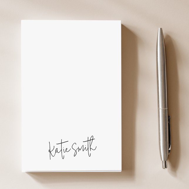 Monogram Modern Minimal Handwritten Script Post-it Notes (Creator Uploaded)