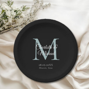 Monogram Modern Minimal Paper Plates