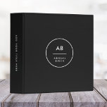 Monogram Modern Minimal Simple Black and White 3 Ring Binder<br><div class="desc">A simple stylish custom design with modern typography in monochrome black and white. The text,  including your monogram,  can easily be personalized to make a design as unique as you are! The perfect trendy bespoke design for personal or business use!</div>