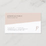 Monogram Modern Minimalist Chic Plain Professional Business Card