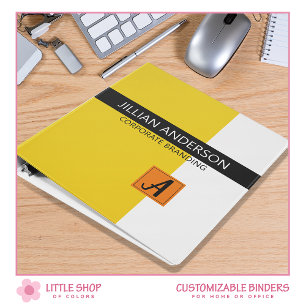 Monogram Modern Minimalist Color Block 3 Ring Binder