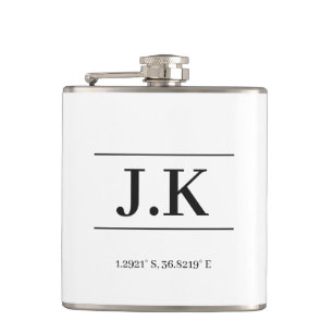 Monogram Modern Minimalist Father's Day Keepsake Flask