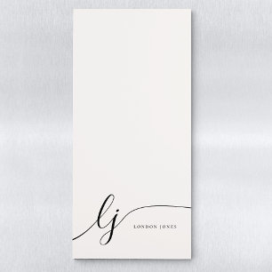 Monogram Modern Minimalist Feminine Calligraphy Magnetic Notepad