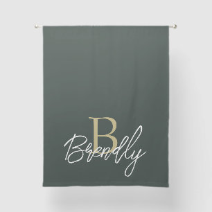 Monogram Modern Minimalist Green Curtain