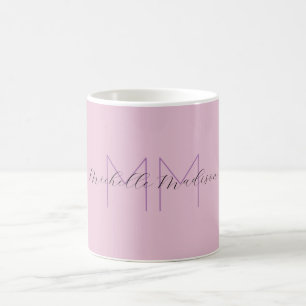 Monogram Modern Minimalist Name Initials Handwrite Coffee Mug