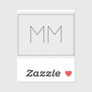 Monogram Modern Minimalist Name Initials Sticker