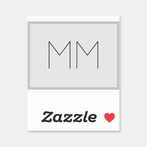 Monogram Modern Minimalist Name Initials Sticker