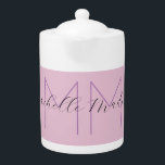 Monogram Modern Minimalist Name Initials Teapot<br><div class="desc">Trendy Modern Customize Professional Simple Design. You Can Easily Edit Details on the Product.</div>