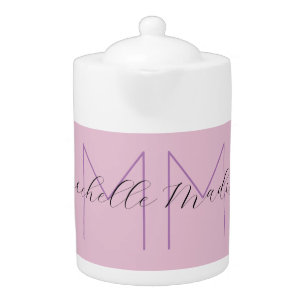 Monogram Modern Minimalist Name Initials Teapot