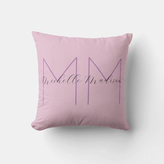 Monogram Modern Minimalist Name Initials Throw Pillow (Front)