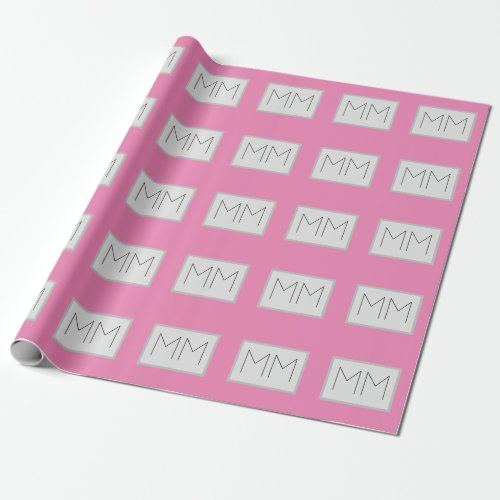 Monogram Modern Minimalist Name Initials Wrapping Paper