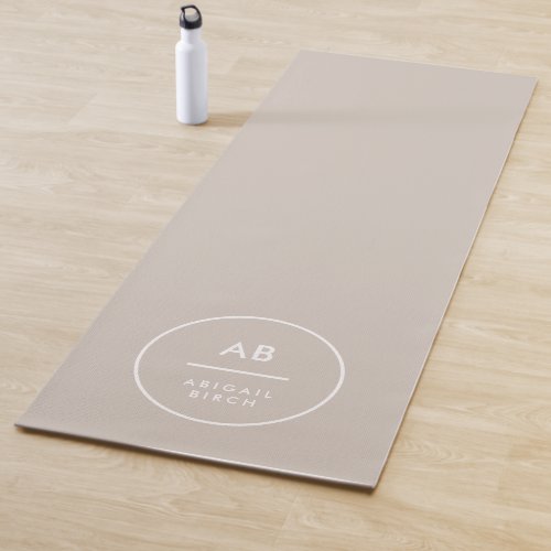 Monogram Modern Minimalist Natural Taupe Yoga Mat