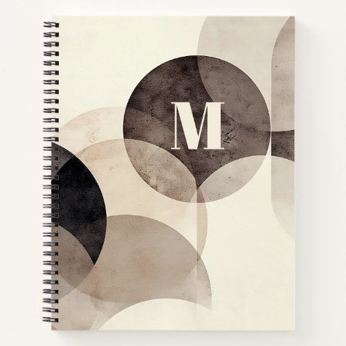 Monogram Modern Minimalist Neutral Geometric Notebook