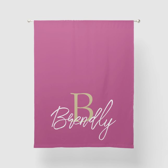 Monogram Modern Minimalist Pink Curtain (Front)