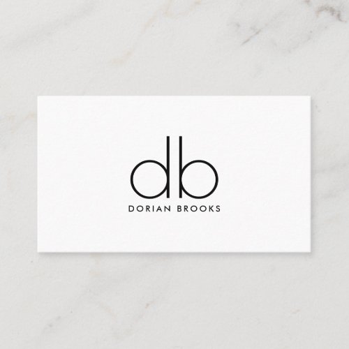 Monogram Modern Minimalist Professional Business Card