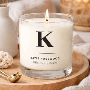 Monogram Modern Minimalist Stylish Large Letter Scented Candle