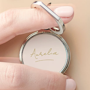 Monogram Modern Minimalist Stylish Signature Blush Phone Ring Stand