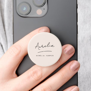 Monogram Modern Minimalist Stylish Signature PopSocket
