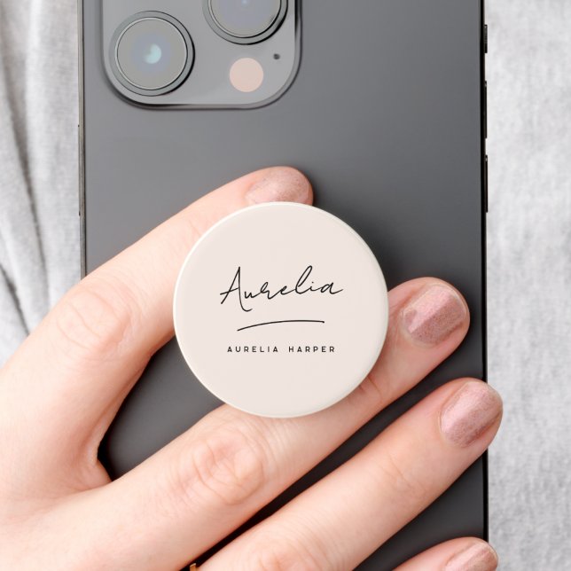 Monogram Modern Minimalist Stylish Signature PopSocket (Creator Uploaded)