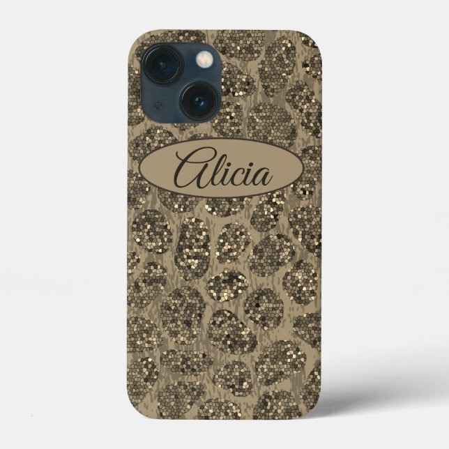 Monogram Modern Mosaic Animal Print Case-Mate iPhone Case (Back)
