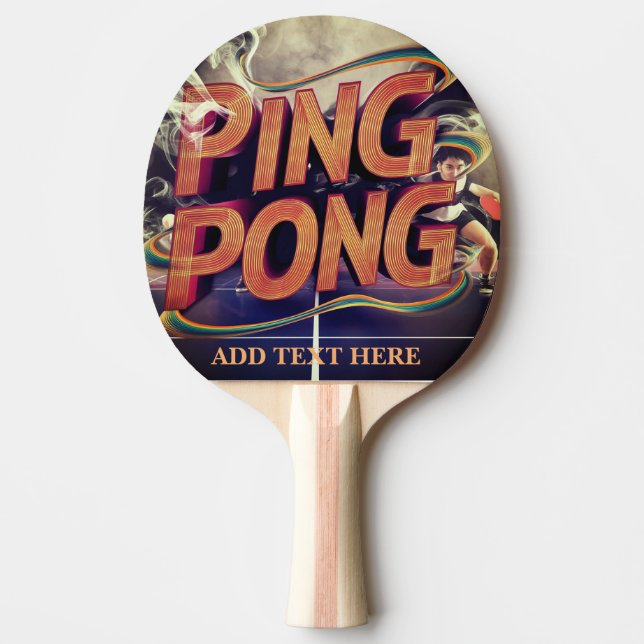 monogram modern personalized colorful with text   ping pong paddle (Front)