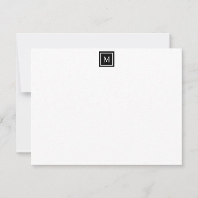 Monogram Modern Personalized Stationery Note Card (Front)