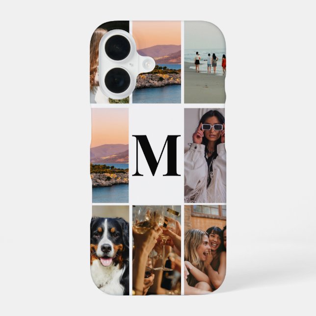 Monogram Modern Photo Collage  Iphone Case (Back)