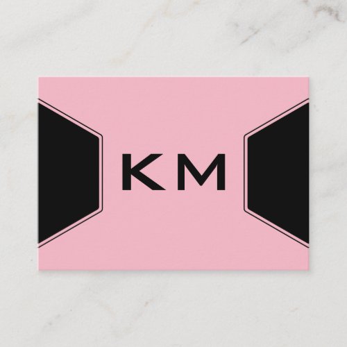 Monogram Modern Pink Business Card