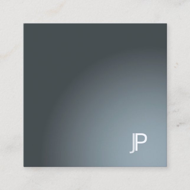 Monogram Modern Plain Trendy Design Luxury Elegant Square Business Card (Front)
