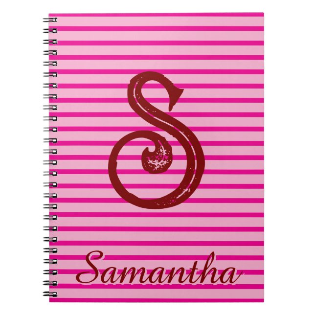 Monogram Modern Preppy Back-To-School Notebook (Front)