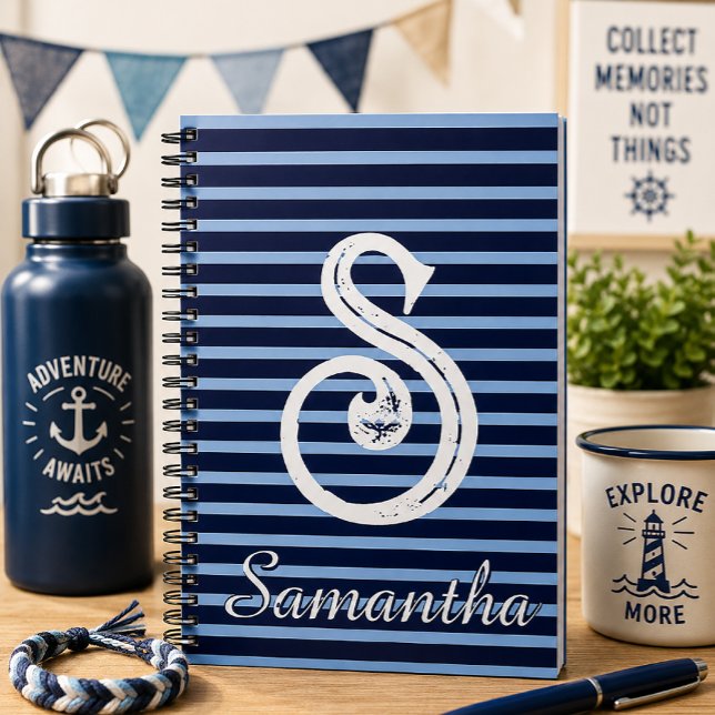 Monogram Modern Preppy Back-To-School Notebook (Creator Uploaded)