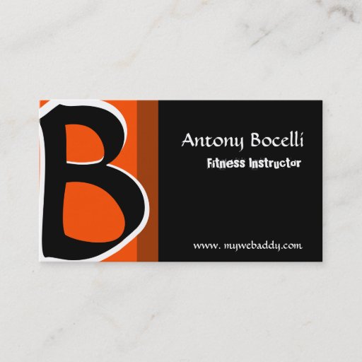 Customizable Monogrammed Trendy Striking Business Card