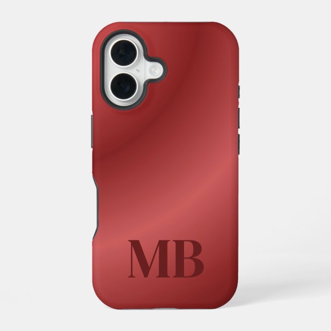 Monogram Modern Red Holiday Iphone Case (Back)