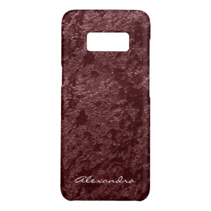 Monogram Modern Red Velvet Faux Fabric Case-Mate Samsung Galaxy S8 Case
