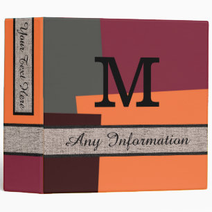 Monogram Modern Retro Colors #5 Binder