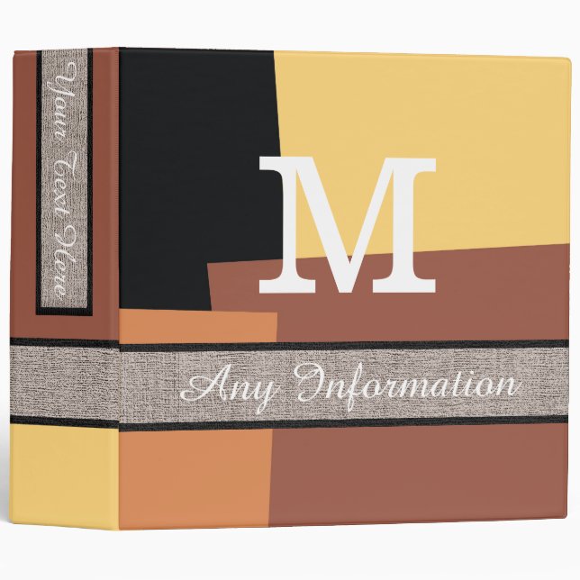Monogram Modern Retro Colors #6 Binder (Front/Spine)