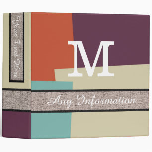 Monogram Modern Retro Colors #7 Binder
