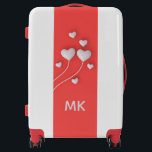 Monogram Modern Romantic Love Hearts Red Luggage<br><div class="desc">Monogram Modern Romantic Love Hearts Red Luggage features modern love hearts on a red background with your personalized monogram at the base. Perfect for newlyweds,  the new Mrs,  engagements,  romantic getaways,  Valentine's Day,  birthday and Christmas. Designed by ©Evco Studio www.zazzle.com/store/evcostudio</div>