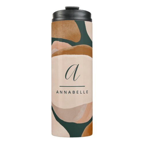 Monogram modern rust green abstract stylish chic thermal tumbler