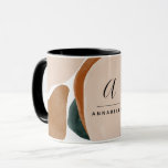Monogram modern rust green abstract stylish mug<br><div class="desc">Monogram modern rust,  natural,  terracotta and green abstract stylish initial and name cup design.</div>