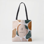 Monogram modern rust green abstract stylish tote bag<br><div class="desc">Monogram modern rust,  natural,  terracotta and green abstract stylish initial tote design.</div>