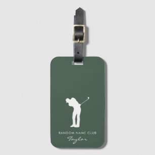 Monogram Modern Sage Green Club Name Personalized Luggage Tag
