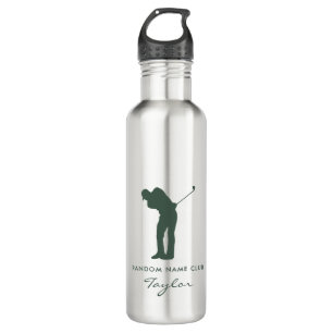 Monogram Modern Sage Green Club Personalized Swag Stainless Steel Water Bottle