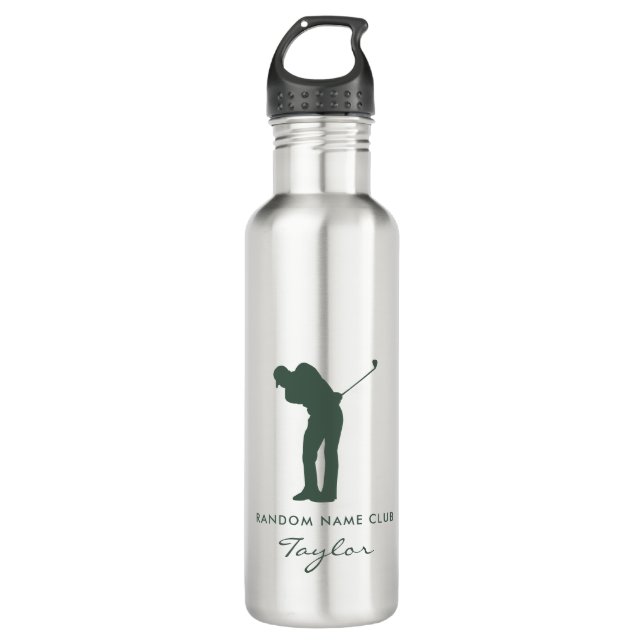 Monogram Modern Sage Green Club Personalized Swag Stainless Steel Water Bottle (Front)
