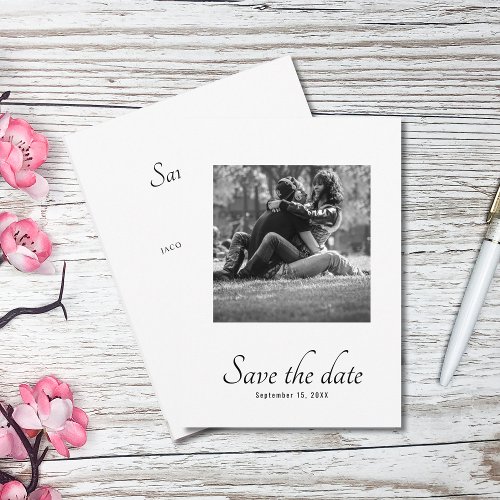 Monogram Modern Save The Date Photo Wedding