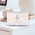 Monogram Modern Script Calligraphy Elegant Business Card Case<br><div class="desc">Monogram Modern Script Calligraphy Elegant Business Card Case</div>