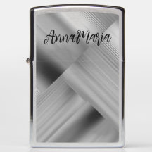 Monogram Modern Script Elegant Abstract Silver