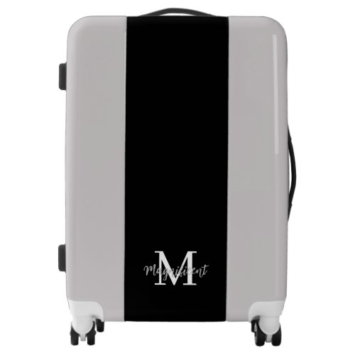 Monogram Modern Silver Black White Luggage