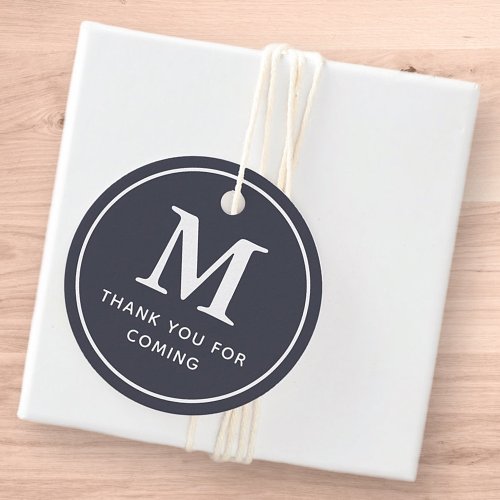 Monogram Modern Simple Chic Thank You For Coming Favor Tags