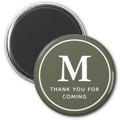 Monogram Modern Simple Chic Thank You For Coming Magnet